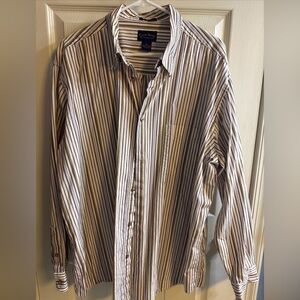 Charter  Club Room 100% Pima cotton XXL L/S striped Hidden Button Down Collar